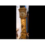 An antique japanned eight day Grandfather clock by