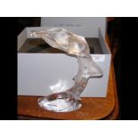 A Lalique nude figurine of acrobat on silk in original box