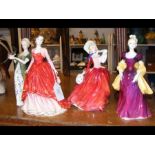 Four female figurines, including Royal Doulton 'Sp