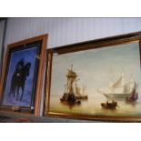 An oil on canvas - signed K DRAKE - depicting boat