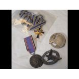 A German Mother's cross, Luftwaffe medal etc.