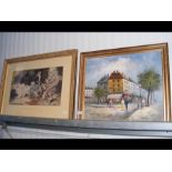 An Impressionist oil on canvas of Parisian scene -