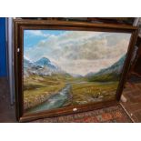 BARTHOLOMEW - large oil on canvas of highland rive