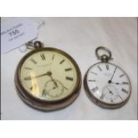 A silver cased pocket watch and one other
