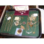 Various gold and other chains and costume jeweller