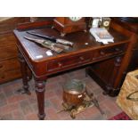 A two drawer Victorian side table