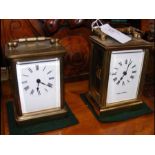 A Mappin & Webb brass cased carriage clock and one