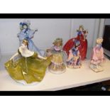 A selection of female figurines, including Royal D