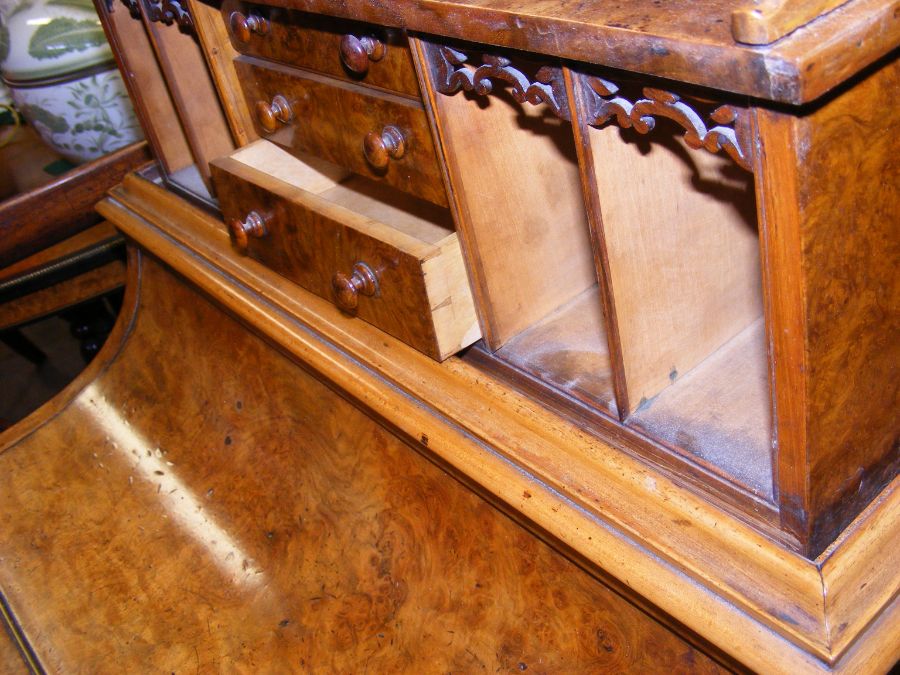 A Victorian walnut piano top Davenport with rising - Image 3 of 9