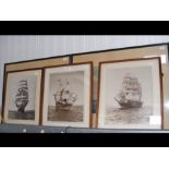 Three Beken photographs of sailing ships, together