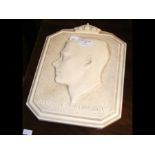 A Poole Pottery Creamware plaque depicting 'His Majesty