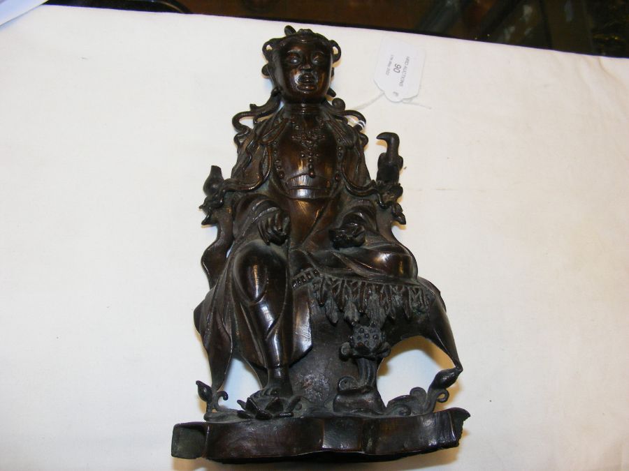 A bronze deity figure - 26cm high, together with o - Image 8 of 11