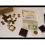 A wallet containing assorted Foreign bank notes, t