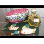 An Art Deco style dressing table jar and cover, fl