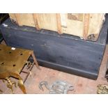 A black painted pine chest with nameplate 'C Hudso