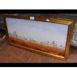 An Australian oil on board attributed to James Holmyard - of forest and village scene, signed lower