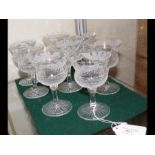 Eight Edinburgh 'Thistle' Crystal liqueur glasses