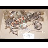 A selection of silver and other metal collectables