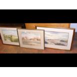 R A BENNETT - a trio of landscape watercolours - f