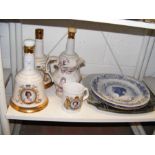 Three commemorative porcelain decanters by Bell's