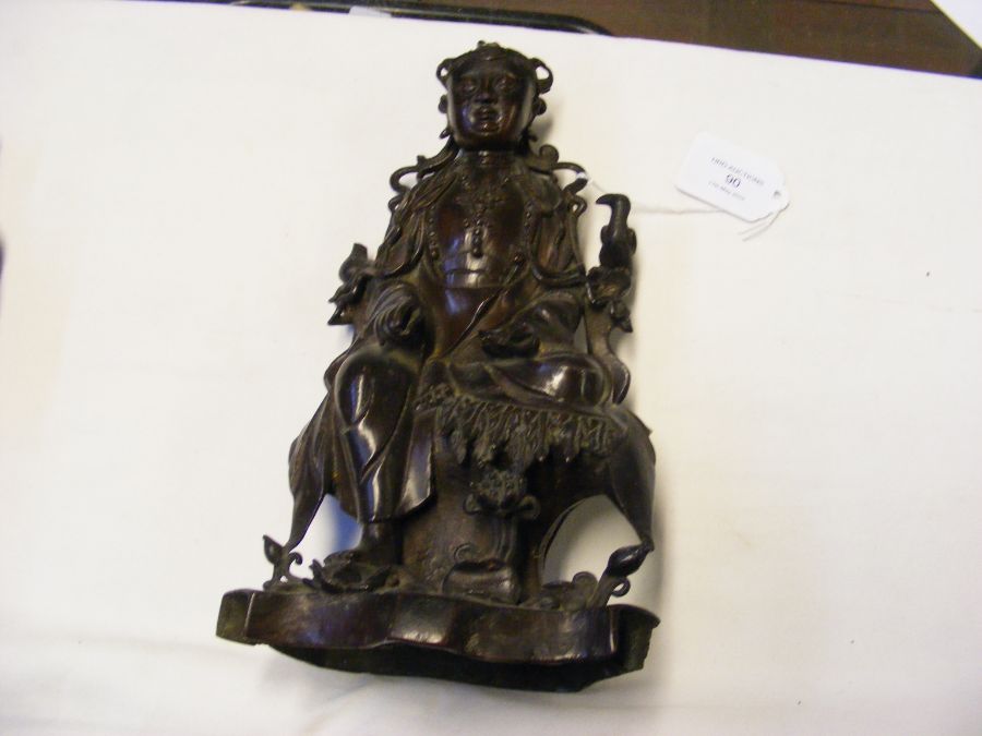 A bronze deity figure - 26cm high, together with o - Image 2 of 11