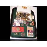Two Second World War medals, other medallions and