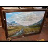 BARTHOLOMEW - large oil on canvas of highland rive