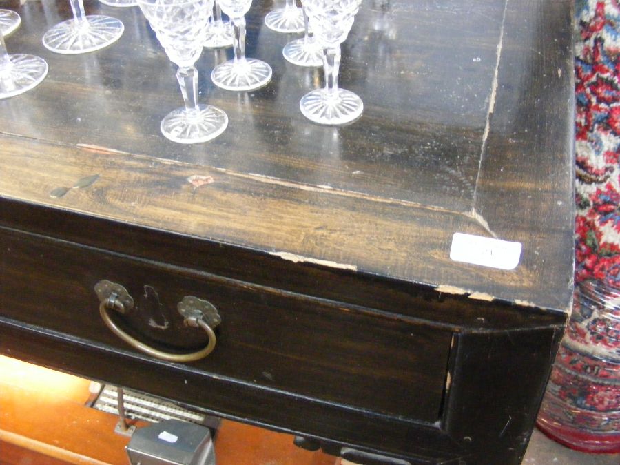 A Chinese hardwood side table with two drawers - w - Image 2 of 15
