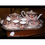 A Royal Crown Derby teaset on tray