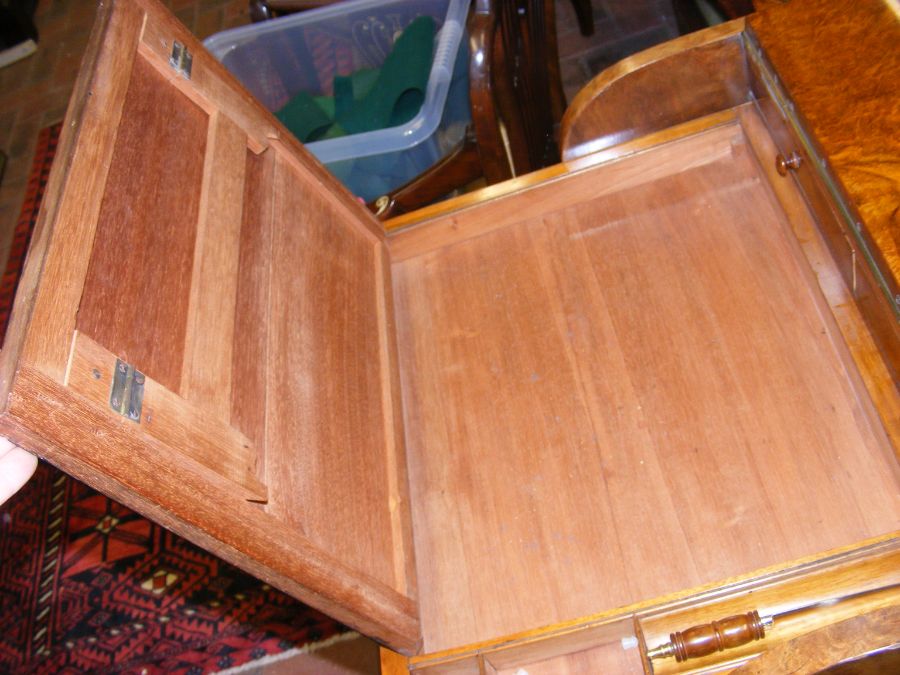 A Victorian walnut piano top Davenport with rising - Image 6 of 9