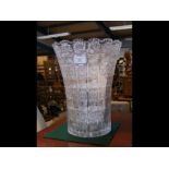 A Czech bohemian cut glass crystal vase - Queens l