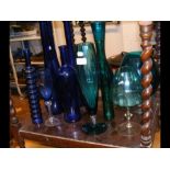 An assortment of mid century modern style glass, i