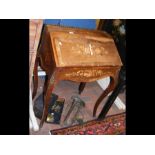 A small 19th century inlaid rosewood ladies writin