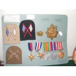 A selection of medals and badges relating to Marin