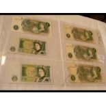 Six assorted £1 notes