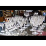 A selection of Waterford crystal wine glasses in