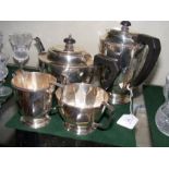 A four piece silver tea set with Sheffield hallmar