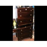 A pair of mahogany bedside cabinets - width 62cm