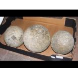 Three vintage cannon-balls