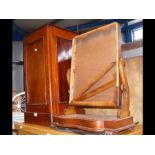 A Victorian mahogany bedside cabinet together with