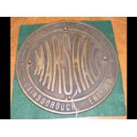 A bronze engine plate 'Marshall' - diameter 27cms