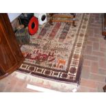A Middle Eastern style rug with geometric border - 208cm