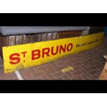 An old St Bruno enamel advertising sign - 275cm x