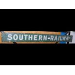 An old enamel Southern Railway sign - 132cm x 12cm