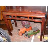 A Chinese hardwood occasional table - 92cm x 46cm