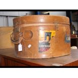 A vintage leather hat box