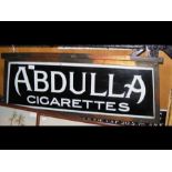 An antique 'Abdulla Cigarettes' glass advertising sig