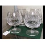 A set of four Waterford Crystal 'Colleen' brandy b
