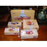 Five boxed Corgi die cast vehicles, including Fire