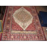 A small Middle Eastern style rug with geometric bo